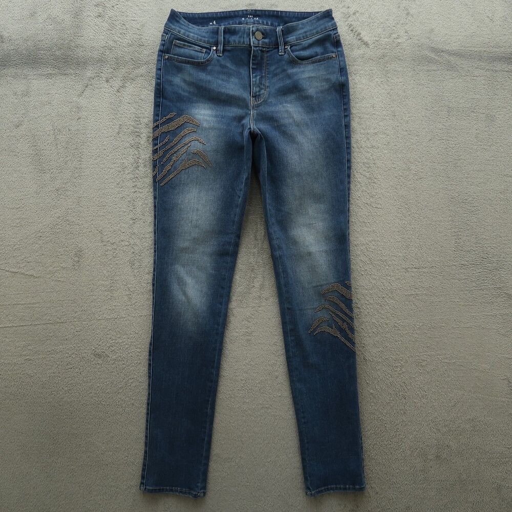 WHBM Jeans Women's Size 4 Blue Mid-Rise The Slim Skinny Denim 31" Inseam Stretch